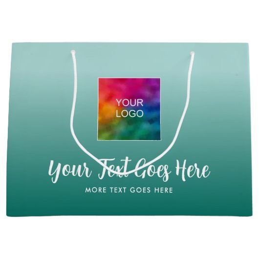 Gradiënt Blauwgroen Blauw Aangepaste Sjabloon Uw L Groot Cadeauzakje (Voorkant)