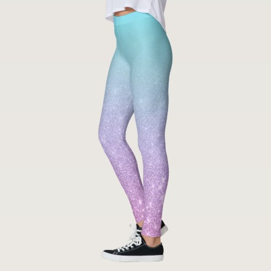 Gradiënt Chic Paars Blue Ombre Leggings (Links)