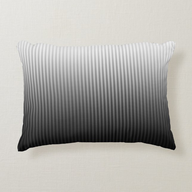 Gradiënt Cool Stijlvolle Trendy Black & White Stri Accent Kussen (Voorkant)