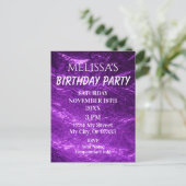 Gradient Deep Purple Birthday Invitation Briefkaart (Staand voorkant)