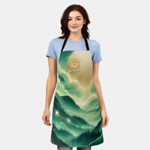 Gradient Emerald Kelly Green Glitter Monogram Schort