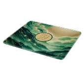 Gradient Emerald Kelly Green Glitter Monogram Snijplank (Hoek)