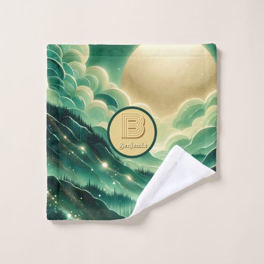 Gradient Emerald Kelly Parties scintillant verte M (Gant de toilette)