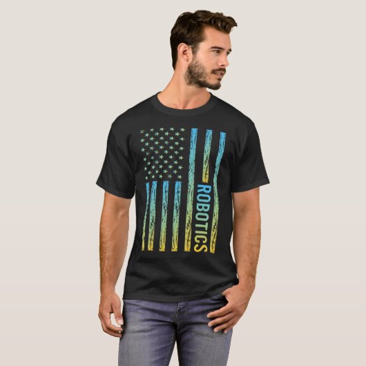 Gradient Flag 01 Robotica Robots T-shirt (Voorkant volledig)