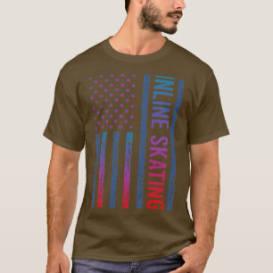 Gradiënt Flag Inline Schaatsen Schaats Skater T-shirt