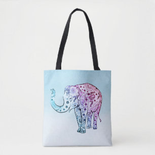 Gradiënt Floral Elephant Draagtas