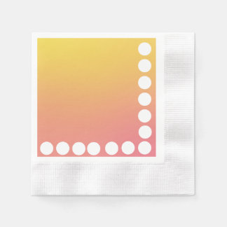 Gradiënt Geel en Speld met Grote Polka Dots Rand Servet