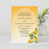 Gradiënt Gele Floral Wedding Kaart (Staand voorkant)