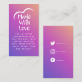 Gradiënt gemaakt met liefdeshart Silhouette Enclos Informatiekaartje (Voorkant / Achterkant)