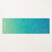 Gradiënt geometrisch patroonmonogram turquoise yogamat (Voorkant (horizontaal))