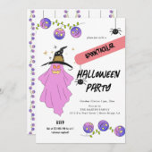 Gradiënt Ghost Skull Garland Halloween Party Kaart (Voorkant / Achterkant)