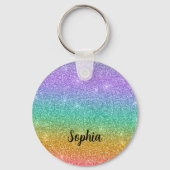Gradiënt Glitter gepersonaliseerd Sleutelhanger (Voorkant)