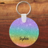 Gradiënt Glitter gepersonaliseerd Sleutelhanger (Voorkant)