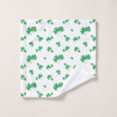 Gradient Green Irish Shamrock Pattern Bad Handdoek (Wasdoekje)
