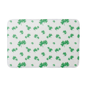 Gradient Green Irish Shamrock Pattern Badmat