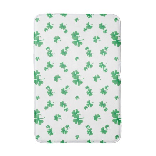 Gradient Green Irish Shamrock Pattern Badmat (Voorkant Verticaal)