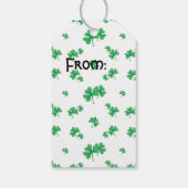 Gradient Green Irish Shamrock Pattern Cadeaulabel (Achterkant)