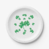 Gradient Green Irish Shamrock Pattern Party Papieren Bordje (Voorkant)