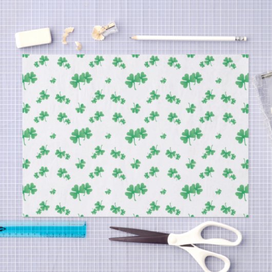 Gradient Green Irish Shamrock Pattern Tissuepapier (Craft)