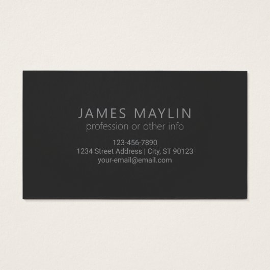 Gradient gris foncé moderne Nom ou raison sociale (Dos)