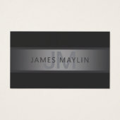 Gradient gris foncé moderne Nom ou raison sociale (Devant)