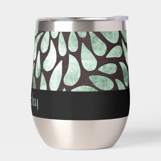 Gradiënt groene bloemblaadjes op zwart (Links)