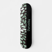Gradiënt groene bloemblaadjes op zwart skateboard (Voorkant)