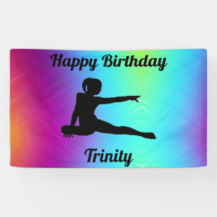Gradient Gymnastics Birthday Banner