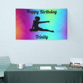 Gradient Gymnastiek Verjaardagsbanner Spandoek (Beurs)