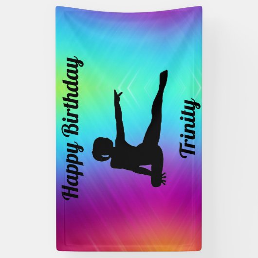 Gradient Gymnastiek Verjaardagsbanner Spandoek (Verticaal)