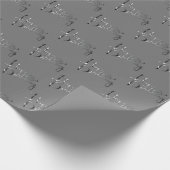 Gradiënt "Happy Birthday" Gray Silvery Cadeaupapier (Hoek)