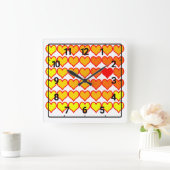 Gradient heart pattern vierkante klok (Huis)