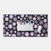 Gradient Holo Retro Daisies Good Vibes Typographie (Clavier et souris)