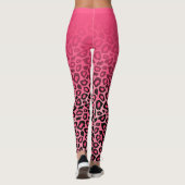 Gradiënt Hot Pink Leopard Animal Skin Print Leggings (Achterkant)