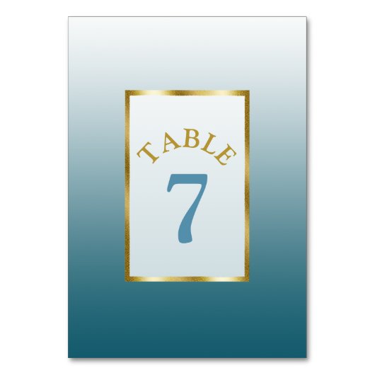 Gradiënt laat blauwe bruiloft kaart (Achterkant)