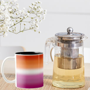 Gradient Lesbian Pride Flag – Lesbische Vlag Tweekleurige Koffiemok