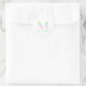 Gradiënt "M" Seriële monogram pasteel regenbooggra Ronde Sticker (Tas)
