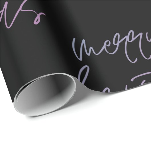 Gradient Merry kerst | Beauful Onyx Elegant Cadeaupapier (Rol Hoek)