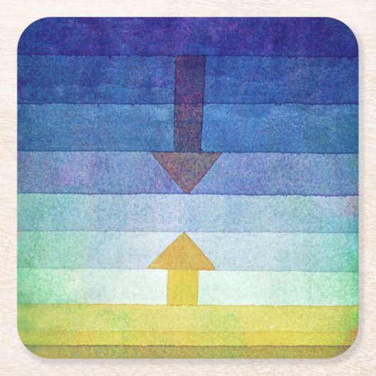 Gradiënt met Pijl, Paul Klee Vierkante Kartonnen Onderzetter (Voorkant)