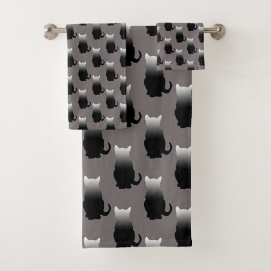 GRADIENT NOIR & BLANC CAT MOTIF EN GRAS CHARBON  (En situation)