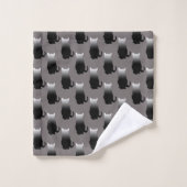 GRADIENT NOIR & BLANC CAT MOTIF EN GRAS CHARBON  (Gant de toilette)