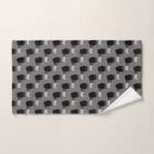 GRADIENT NOIR & BLANC CAT MOTIF EN GRAS CHARBON  (Serviette à main)