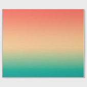 Gradient ombre coral blush beige green soft blurre cadeaupapier (Vlak)