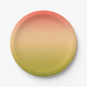 Gradiënt ombre coral blush beige limoen zacht wazi papieren bordje