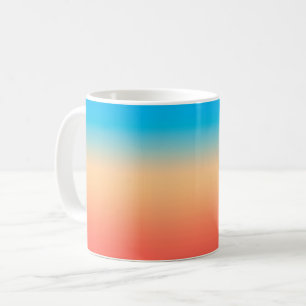Gradiënt ombre koraal blush beige blauwe zachte ve koffiemok