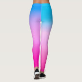 Gradiënt ombre koraal blush beige blue soft blurre leggings (Achterkant)