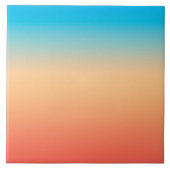 Gradiënt ombre koraal blush beige blue soft blurre tegeltje (Voorkant)