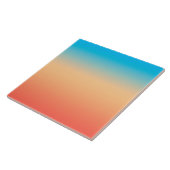 Gradiënt ombre koraal blush beige blue soft blurre tegeltje (Zijkant)