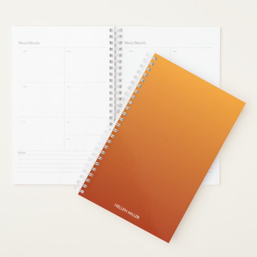 Gradient Ombre Oranje Gepersonaliseerd Planner (Display)