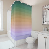 Gradiënt ombre stripe met zachte, troebele groene  douchegordijn (In situ)